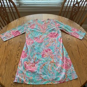 Lilly Pulitzer Jellyfish Caftan Tunic L Beaded